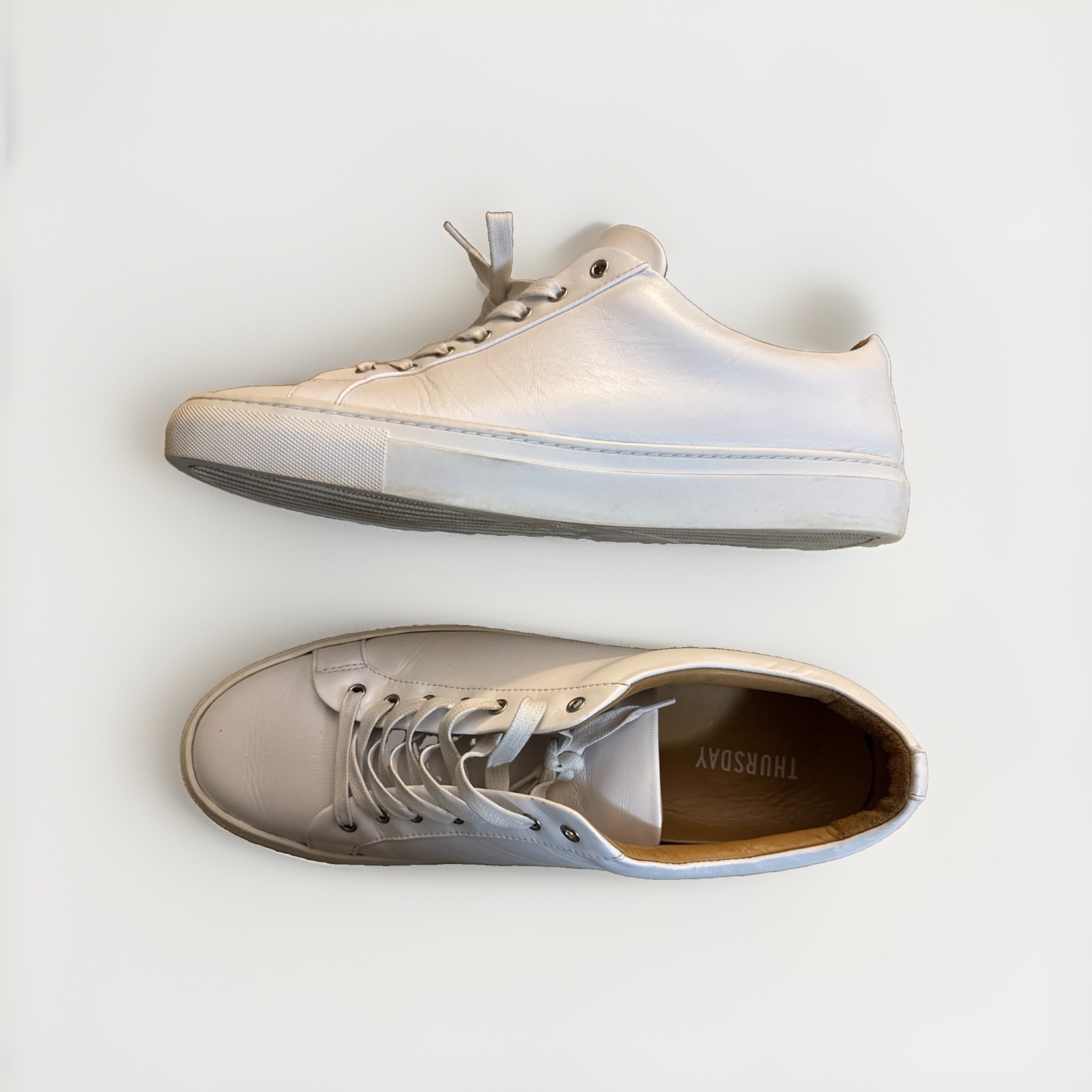Thursday Boot Co Premier Low Top Sneakers White Leather Men's Size 14 M